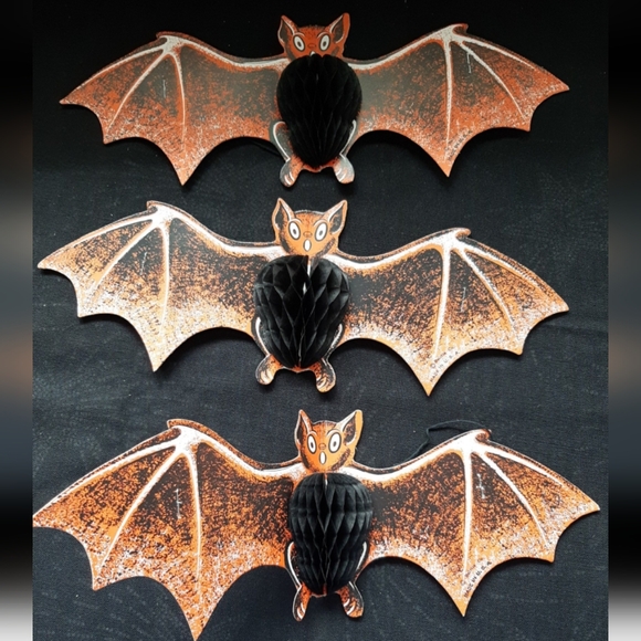 Rare vintage beistle boogie bats complete set hanging halloween decorations - Picture 2 of 8